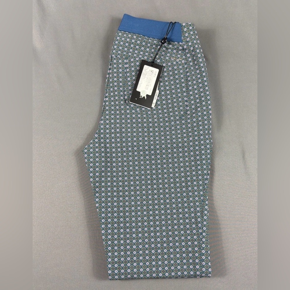RLX Ralph Lauren Blue Patterned Ankle Pants